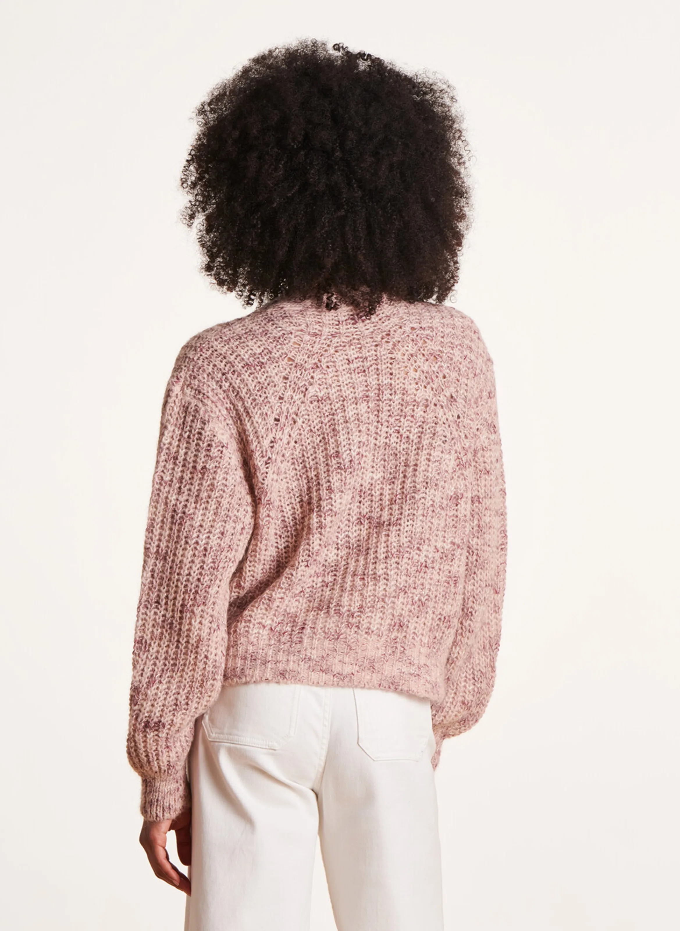 LA FEE MARABOUTEE Chaleco corto con cuello en V en beige