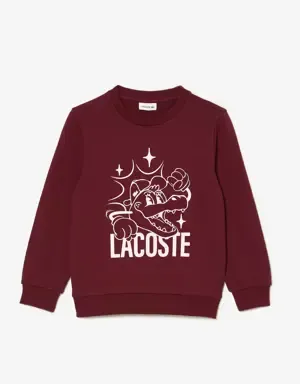 Lacoste Sudadera de algodón con estampado de cocodrilo