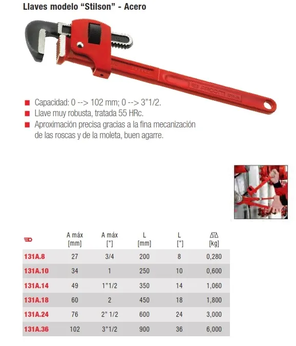 LLAVE TUBO MODELO STILLSON 36 FACOM 131A.36