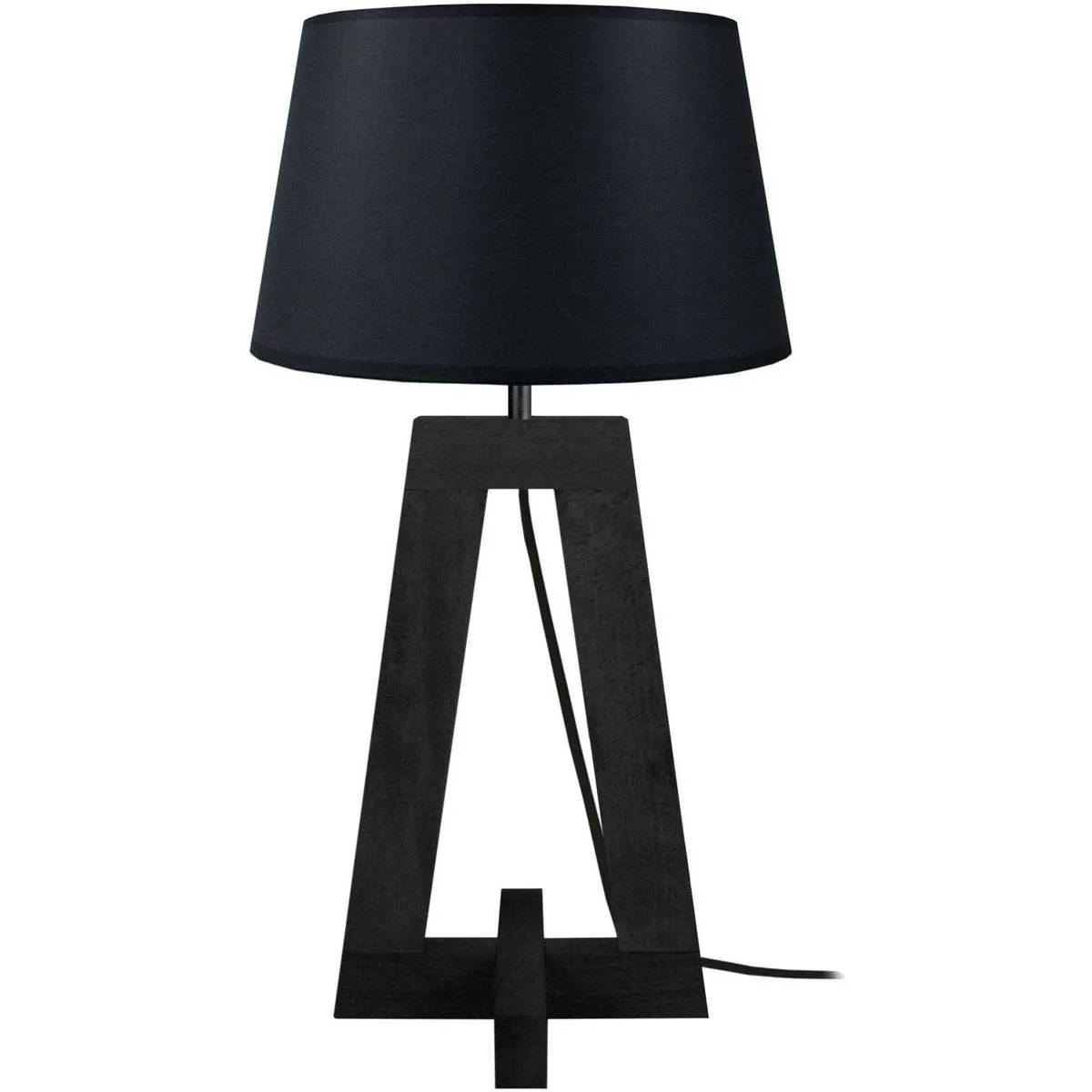 Lámpara de Mesa redondo madera negro