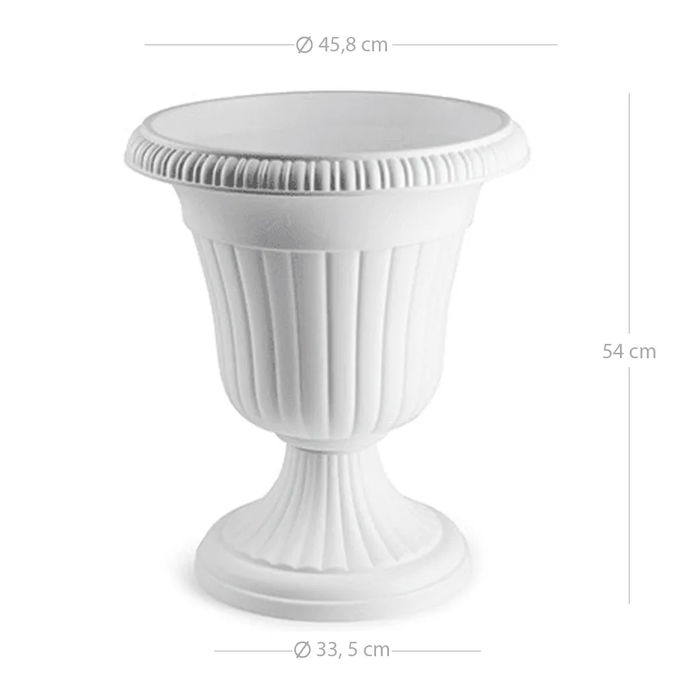 Macetero Rendondo Copa De Plastico 48 Cm Blanco