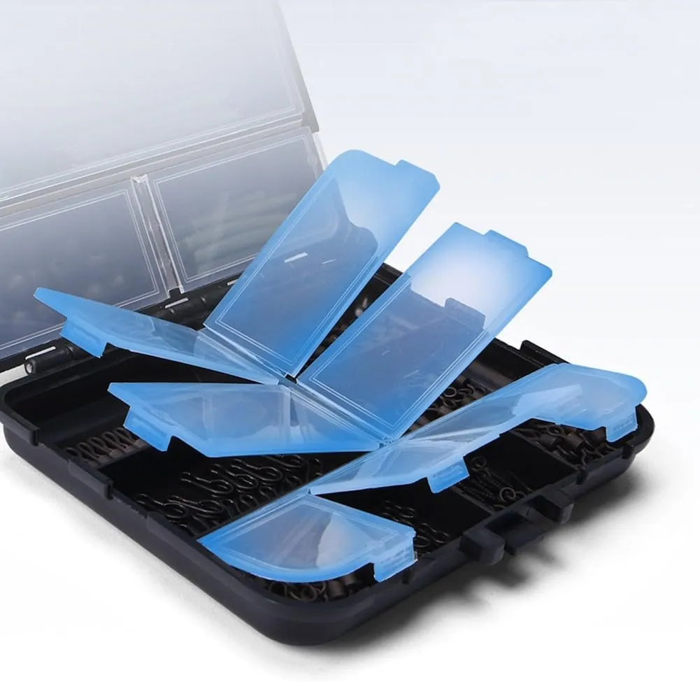 MeevrgR Juego de aparejos de pesca de carpa  301 piezas  acero inoxidable y goma  caja de 11 5 x 9 x 3 cm  para pesca de agua du