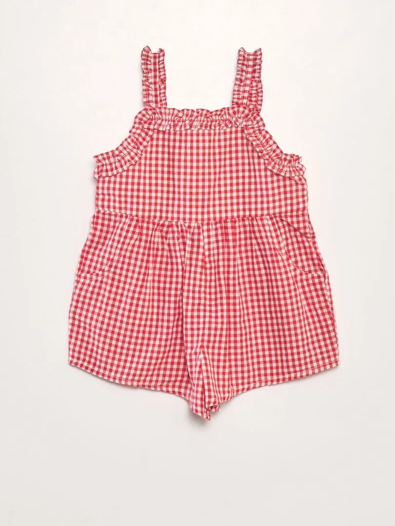 MONO DE VICHY DE GASA DE ALGODóN  ROJO