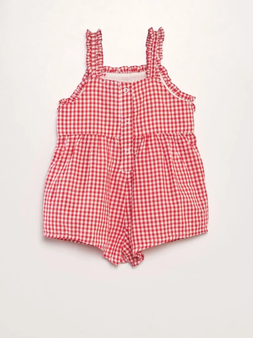 MONO DE VICHY DE GASA DE ALGODóN  ROJO