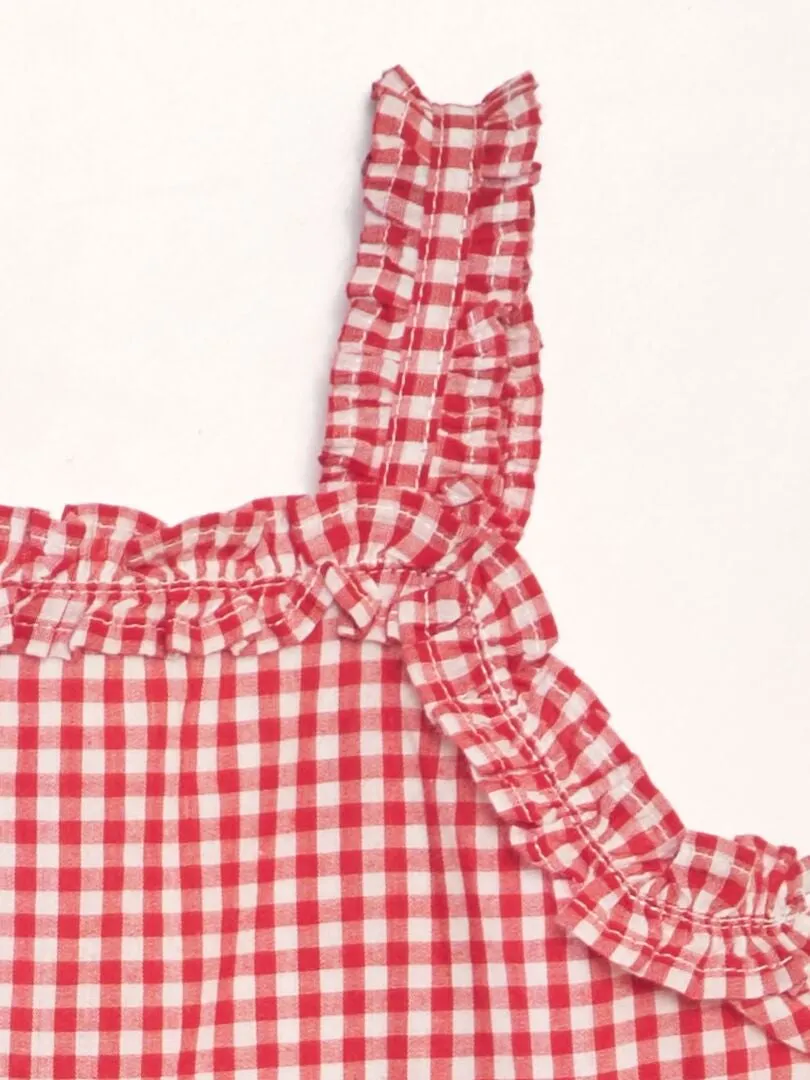 MONO DE VICHY DE GASA DE ALGODóN  ROJO
