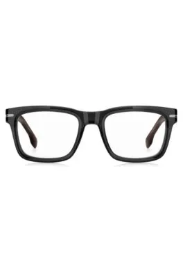 Montura para gafas graduadas de acetato gris con terminales estampados