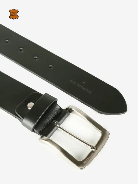 Navigare Cinturón de cuero negro para hombre