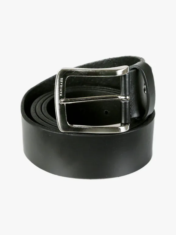 Navigare Cinturón de cuero negro para hombre