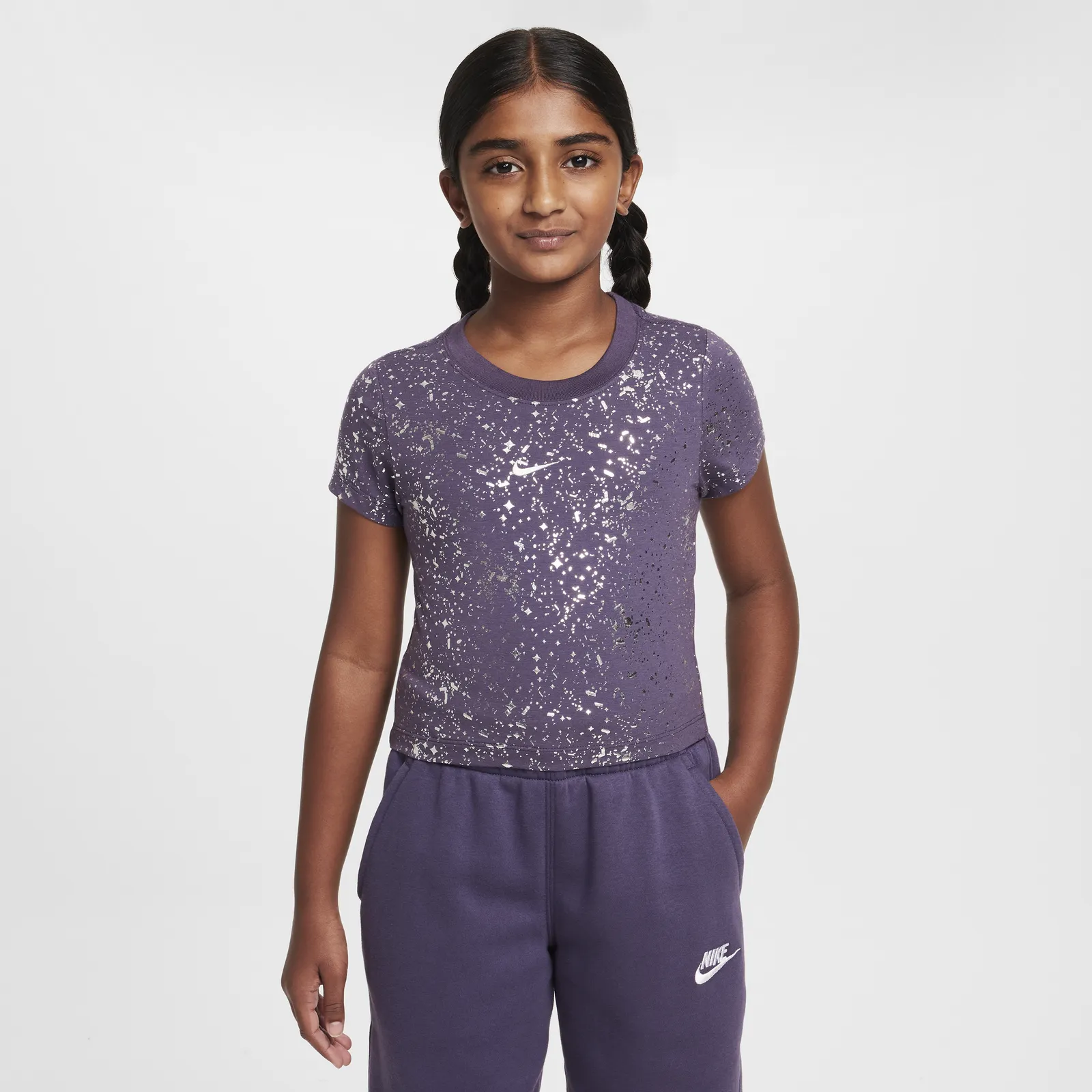 NIKE CROP TSHIRT METALLIC