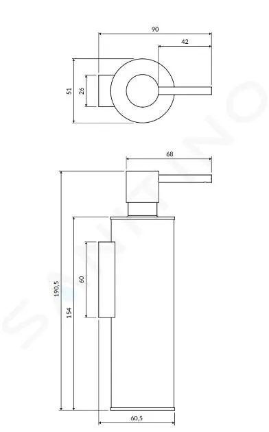 OMNIRES MODERN PROJECT  DOSIFICADOR DE JABóN CON SOPORTE, COBRE MP60721CP