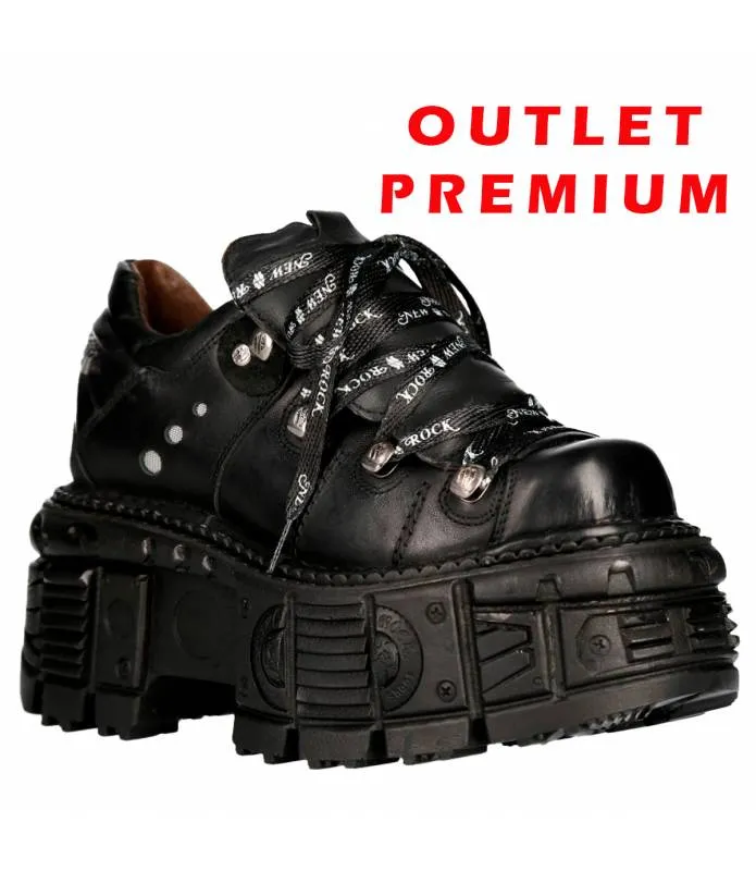 OUTLET PREMIUM  ZAPATOS PIEL MILITAR UNISEX NEW ROCK ORIGINAL PLATAFORMA M.TANK120NSHLACES1