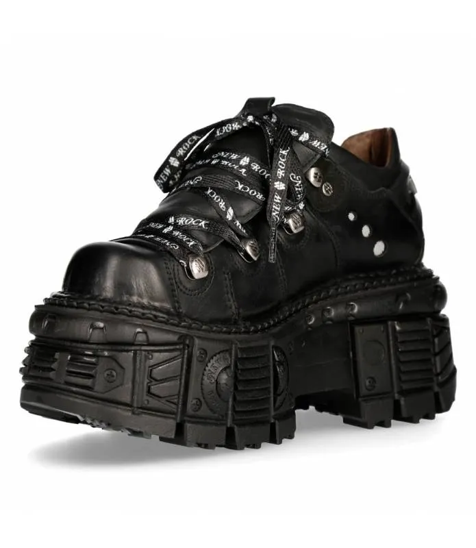 OUTLET PREMIUM  ZAPATOS PIEL MILITAR UNISEX NEW ROCK ORIGINAL PLATAFORMA M.TANK120NSHLACES1