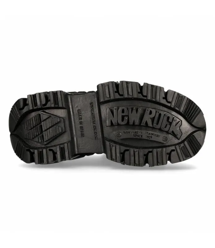 OUTLET PREMIUM  ZAPATOS PIEL MILITAR UNISEX NEW ROCK ORIGINAL PLATAFORMA M.TANK120NSHLACES1