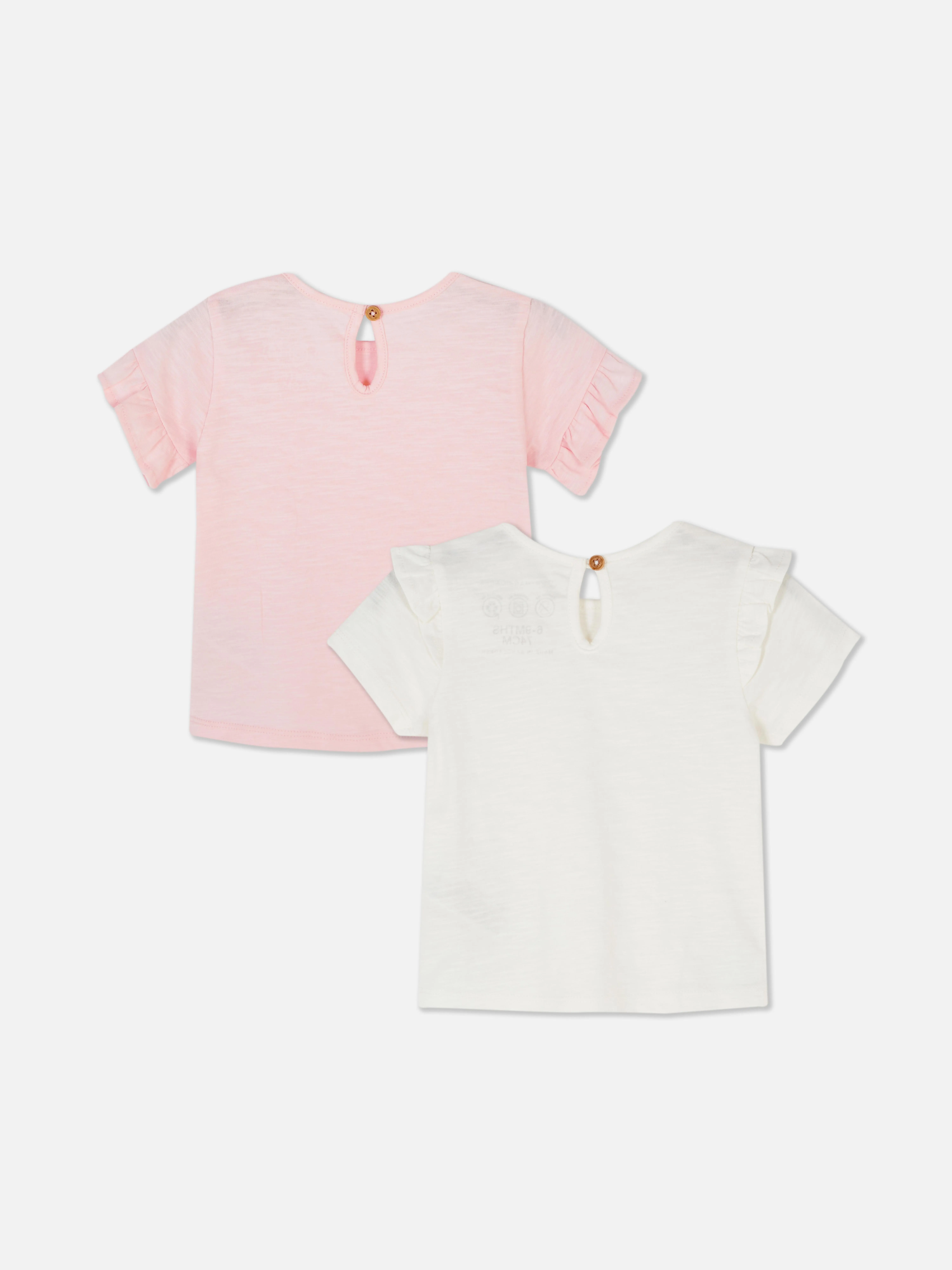 Pack de 2 camisetas de manga corta con volantes