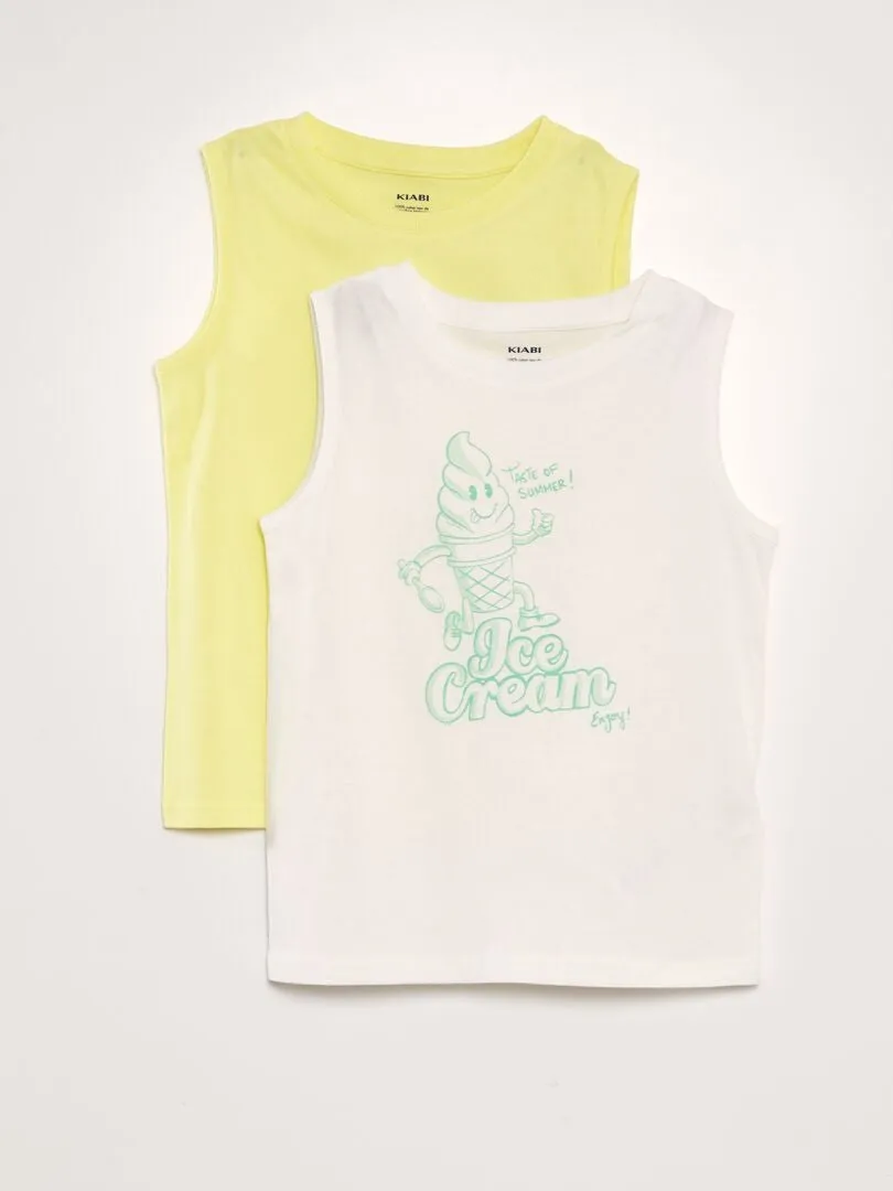 PACK DE 2 CAMISETAS DE TIRANTES  BLANCO