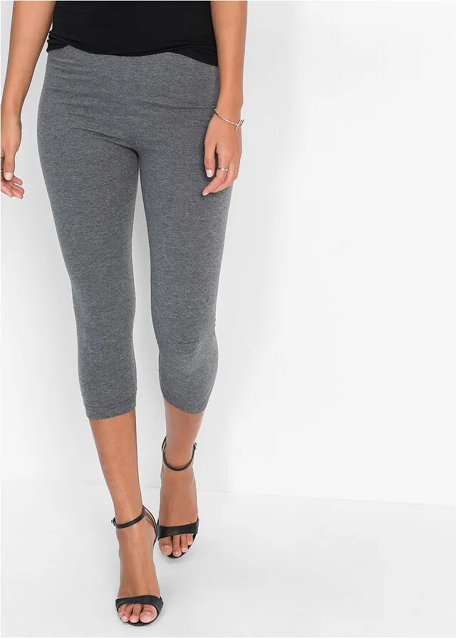 PACK DE 2 LEGGINGS CROPPED GRISNEGRO