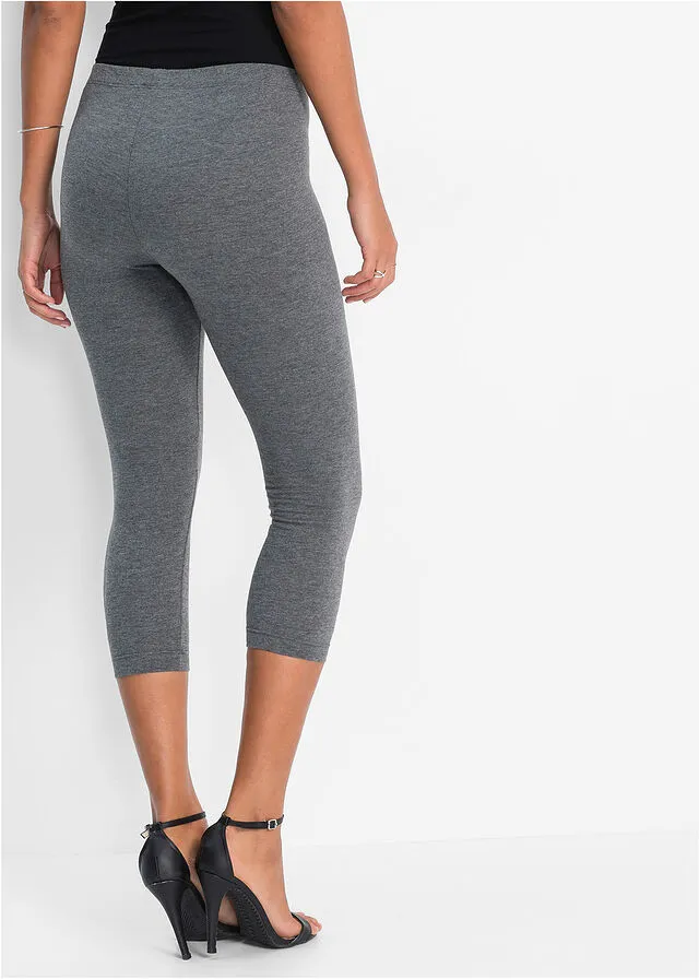 PACK DE 2 LEGGINGS CROPPED GRISNEGRO