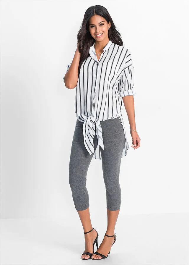 PACK DE 2 LEGGINGS CROPPED GRISNEGRO