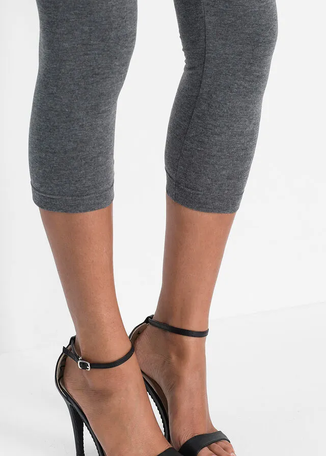 PACK DE 2 LEGGINGS CROPPED GRISNEGRO