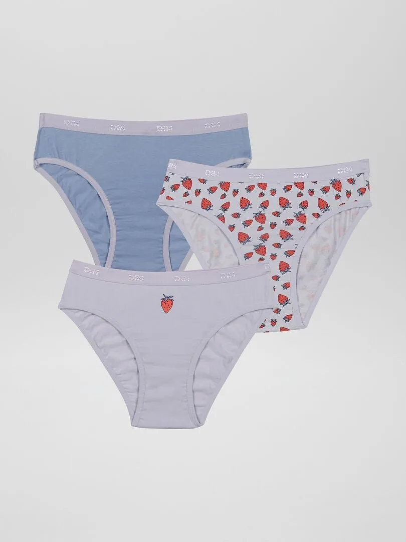 PACK DE 3 BRAGUITAS 'DIM'  PURPURA