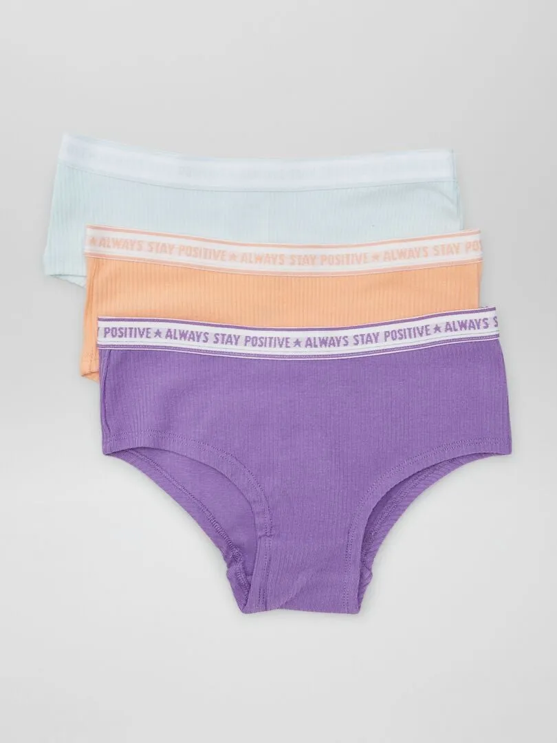 PACK DE 3 CULOTTES DE PUNTO DE CANALé  PURPURA