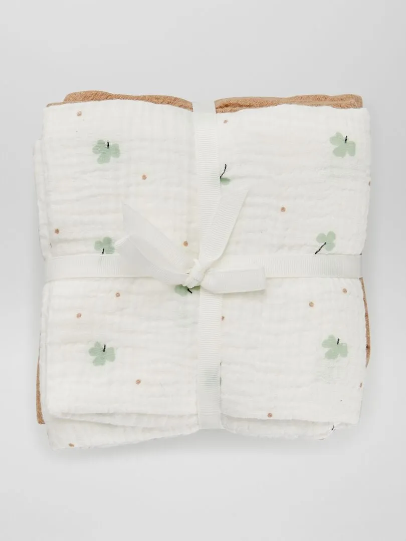 PACK DE 3 MUSELINAS DE GASA DE ALGODóN  BLANCO