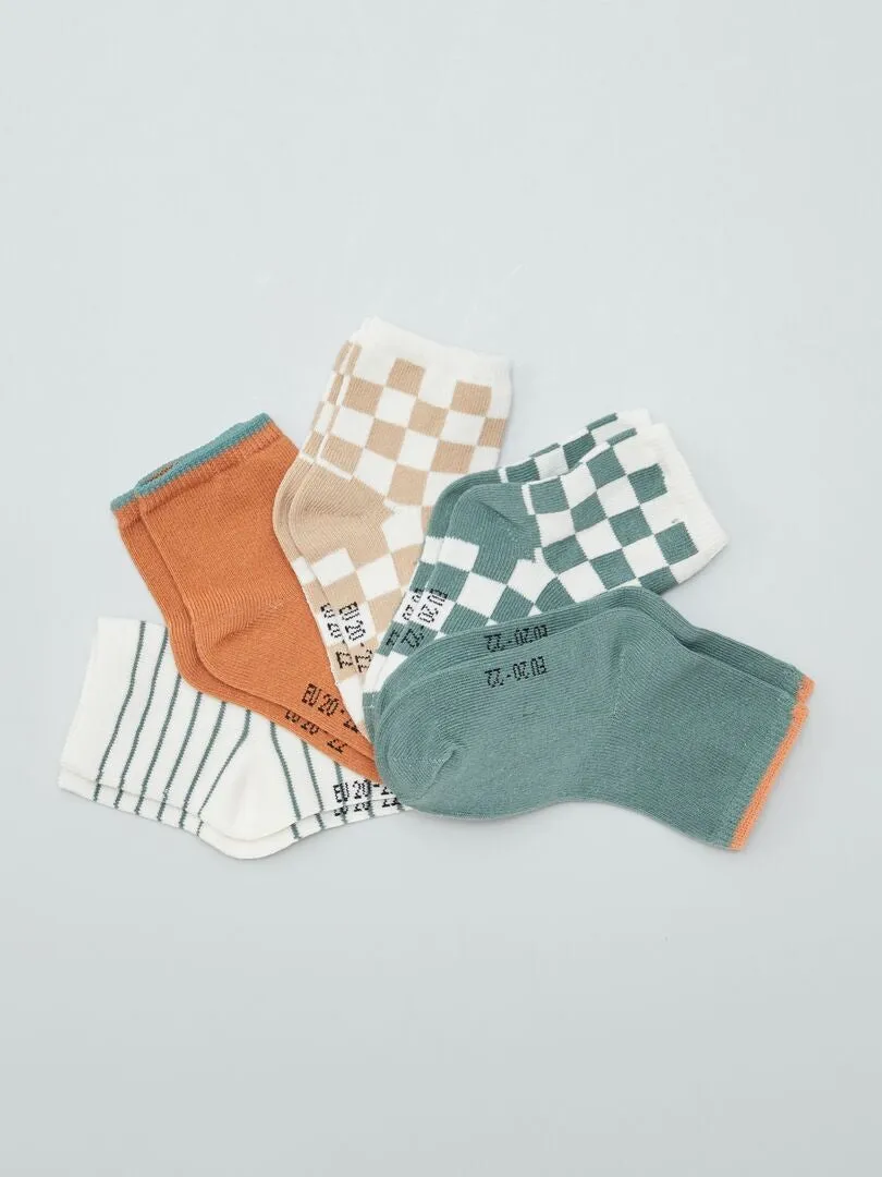 PACK DE 5 PARES DE CALCETINES DE PUNTO ELáSTICO  VERDE