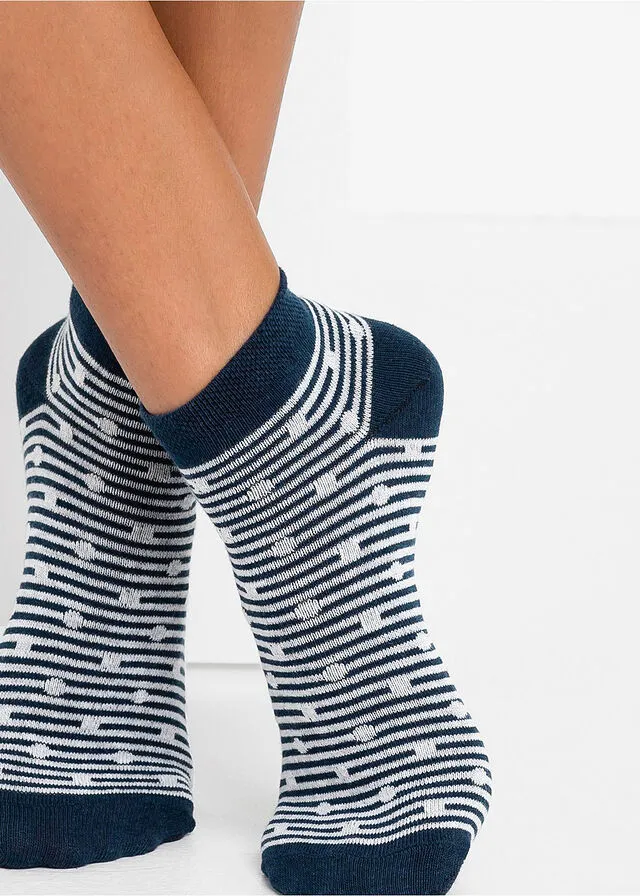 PACK DE 8 PARES DE CALCETINES DEPORTIVOS AZUL MARINO  AZUL  BLANCO MOTEADO