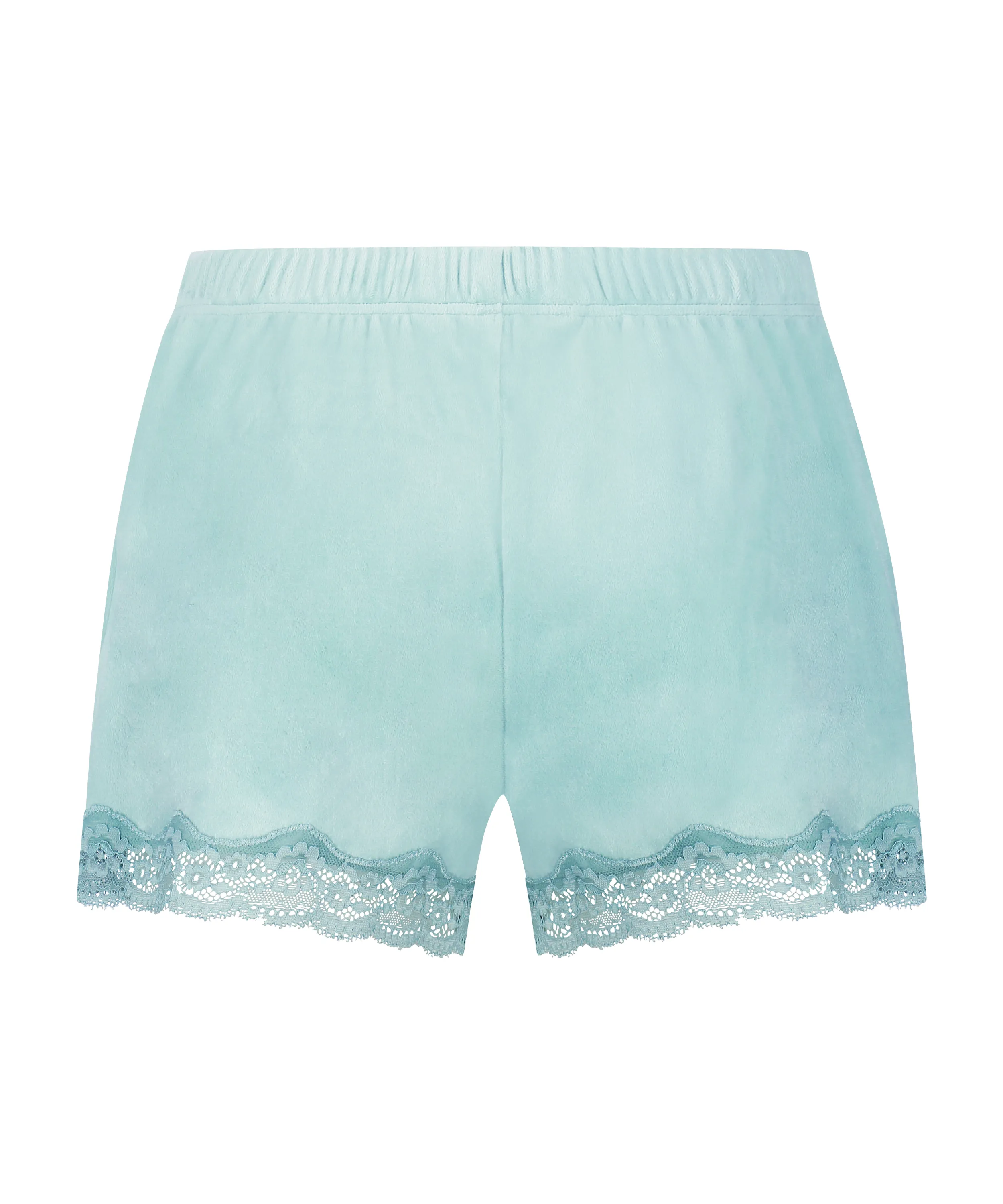 PANTAL&OACUTE;N CORTO DE TERCIOPELO Y ENCAJE  VERDE