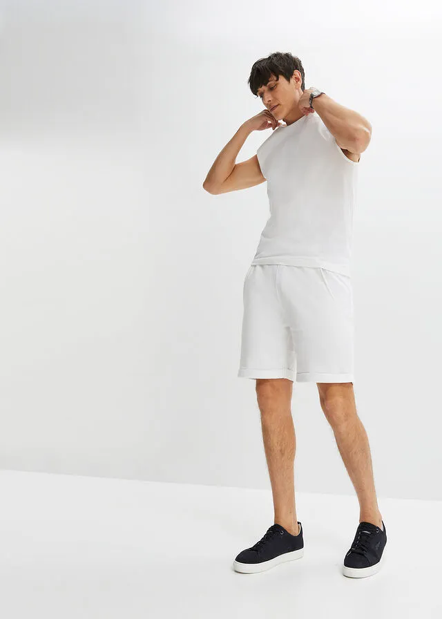 PANTALóN CORTO DE CHáNDAL DE POLIéSTER RECICLADO BLANCONEGRO
