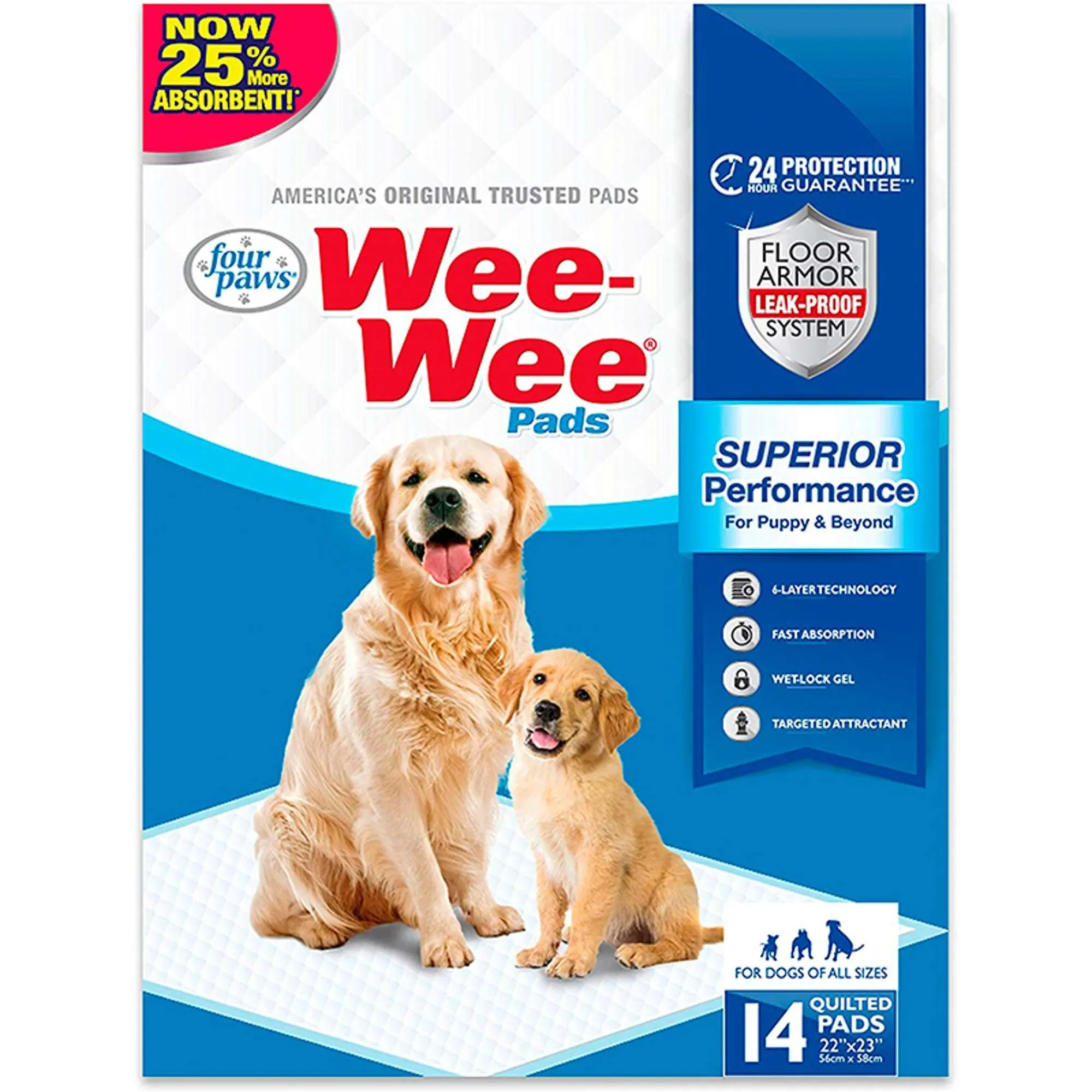 Paquete 14 Pads para Entrenamiento 22x23" para Mascotas