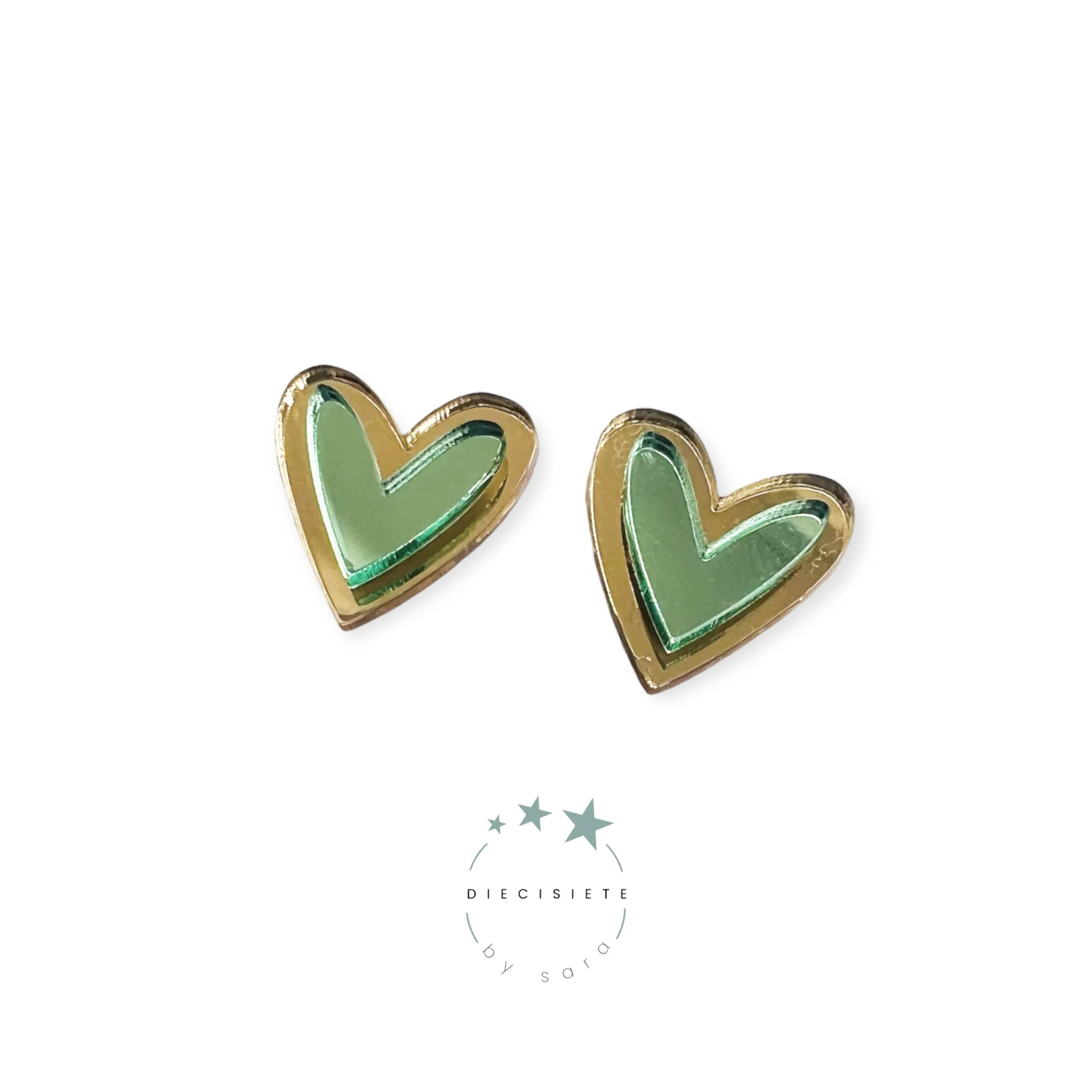 Pendientes Corazón Doble Mini Rojo