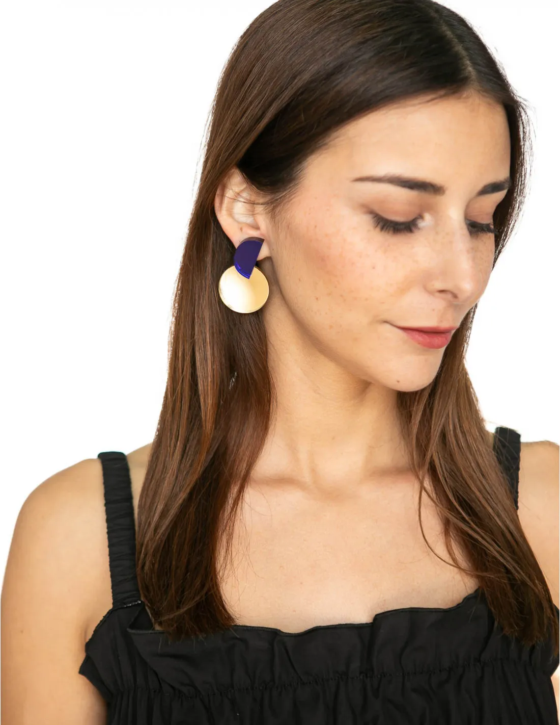 PENDIENTES MEDIA LUNA AZUL PAPIROGA
