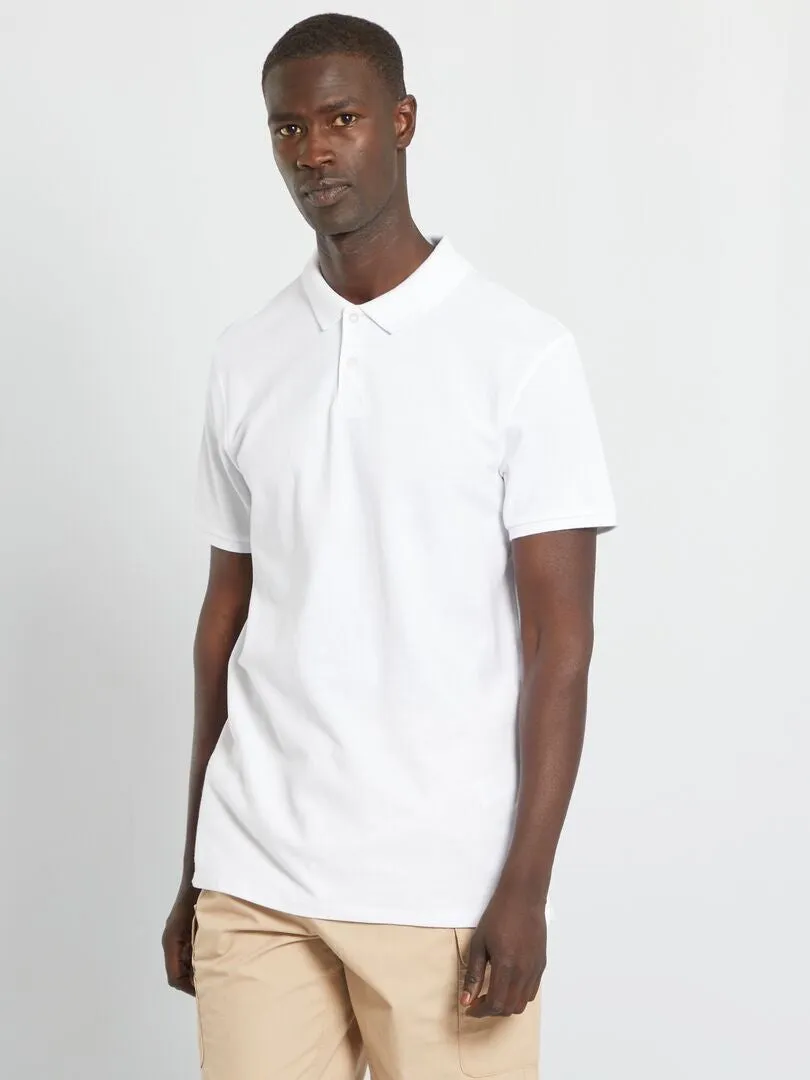 POLO DE PIQUé DE ALGODóN  BLANCO