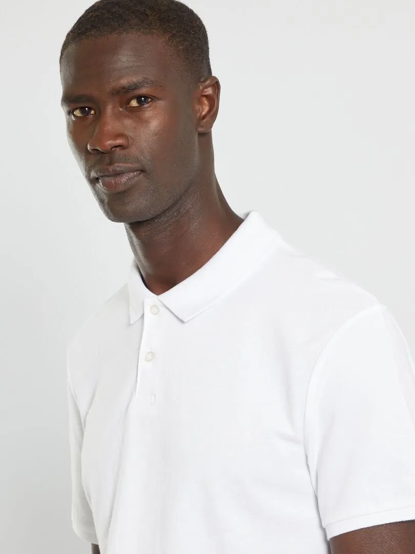 POLO DE PIQUé DE ALGODóN  BLANCO
