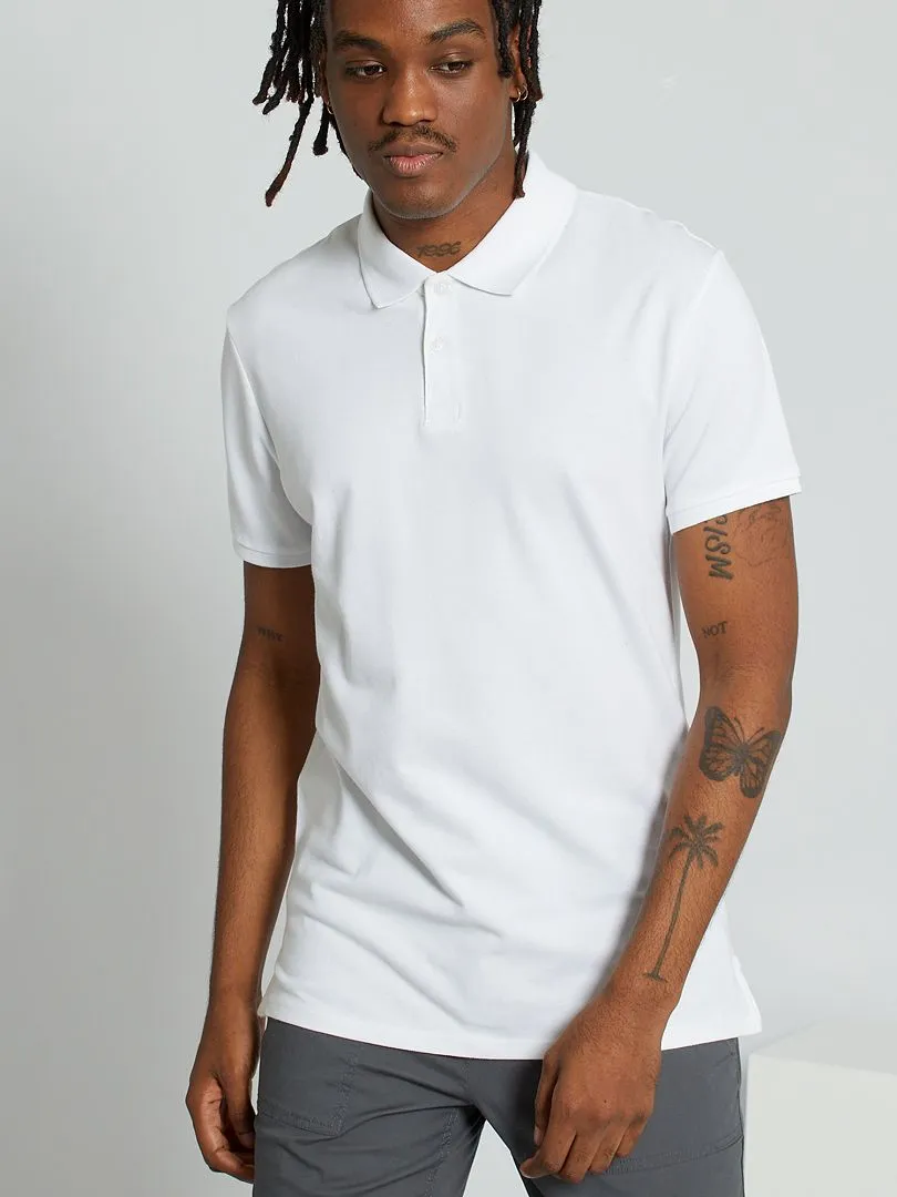 POLO DE PIQUé DE ALGODóN  BLANCO