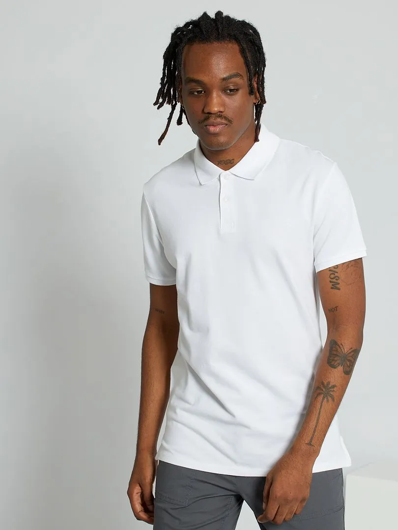 POLO DE PIQUé DE ALGODóN  BLANCO