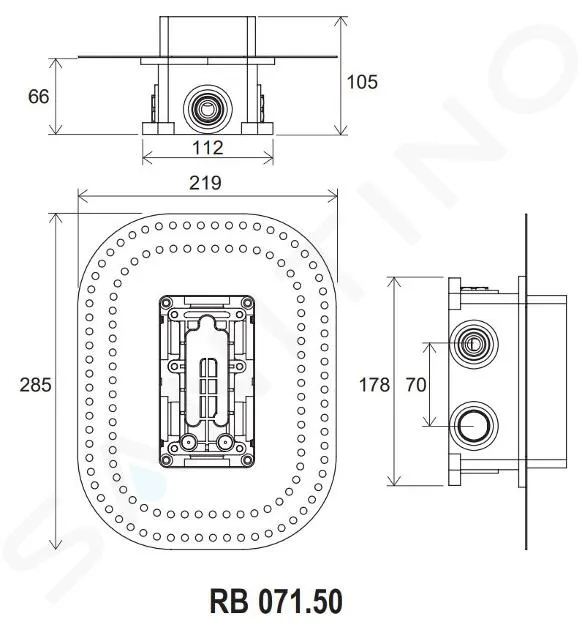 RAVAK RBOX  CUERPO BASE PARA GRIFERíA EMPOTRADA X070074