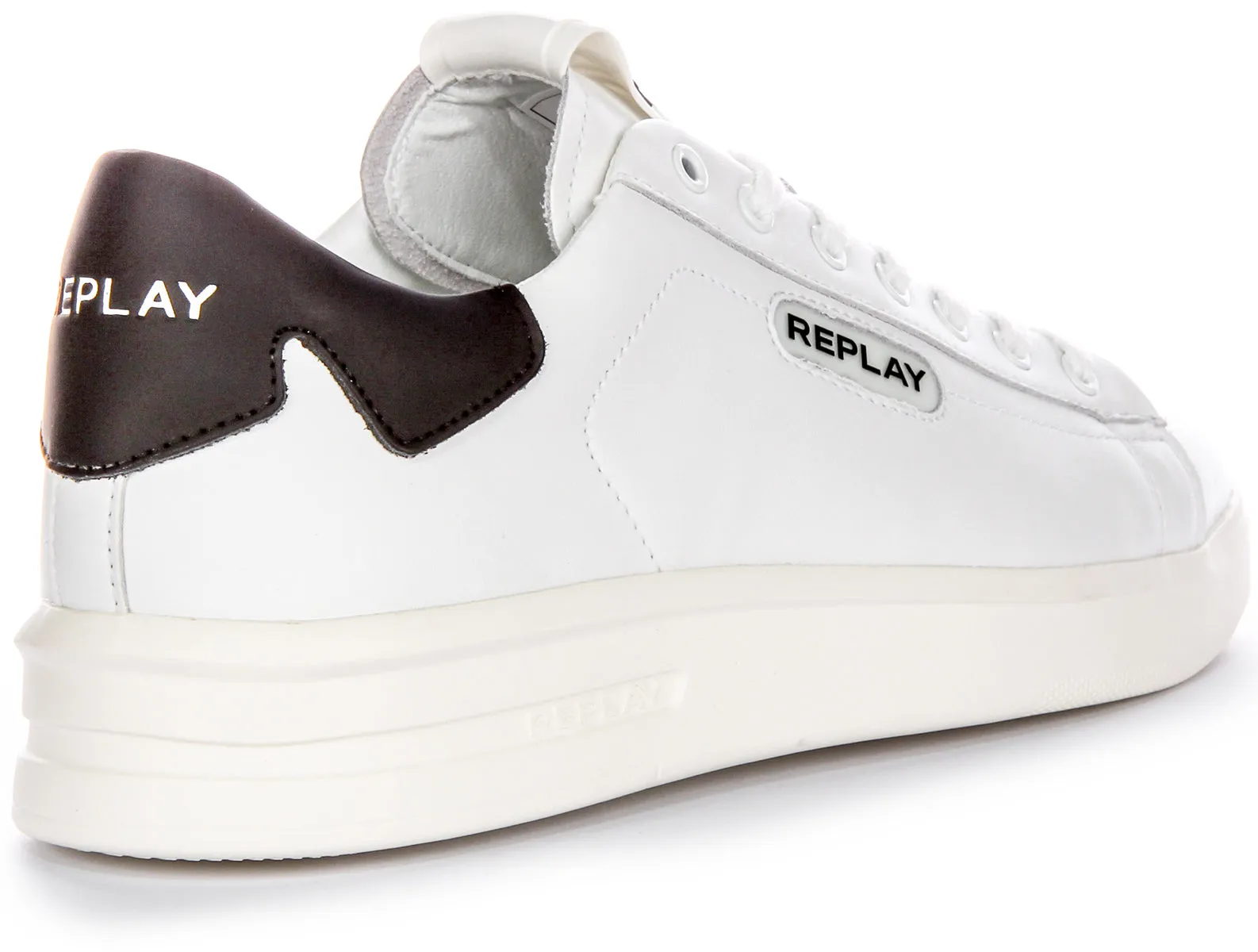 Replay University M PR Zapatos de Cuero para Hombre de Color Sólido en Blanco y Negro