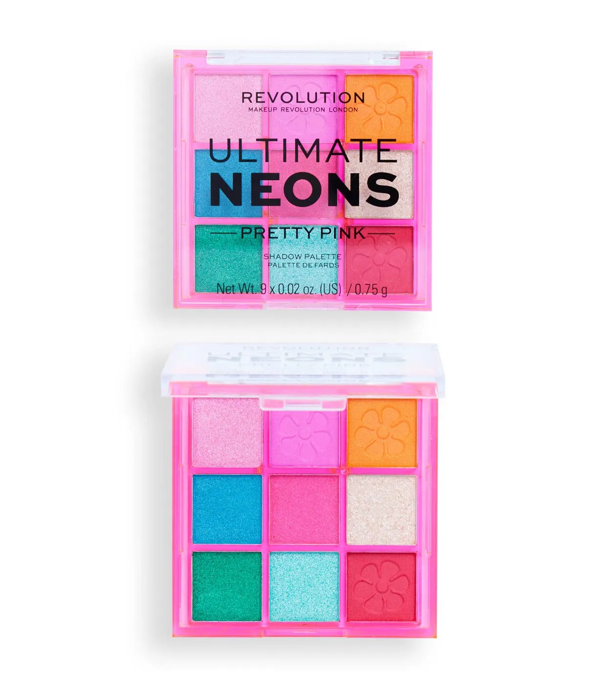 REVOLUTION  *ARTIST COLLECTION*  MINI PALETA DE SOMBRAS ULTIMATE NEONS  PRETTY PINK