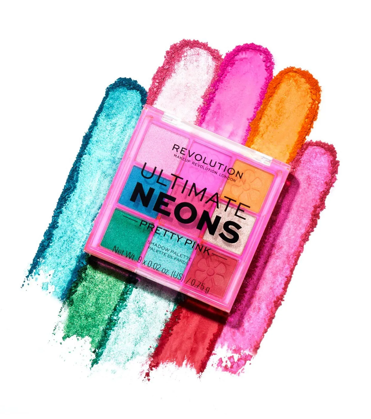 REVOLUTION  *ARTIST COLLECTION*  MINI PALETA DE SOMBRAS ULTIMATE NEONS  PRETTY PINK