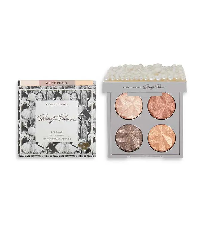 REVOLUTION PRO  *MARILYN MONROE*  PALETA DE SOMBRAS EYE QUAD  WHITE PEARL