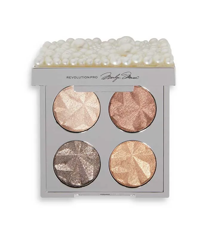 REVOLUTION PRO  *MARILYN MONROE*  PALETA DE SOMBRAS EYE QUAD  WHITE PEARL