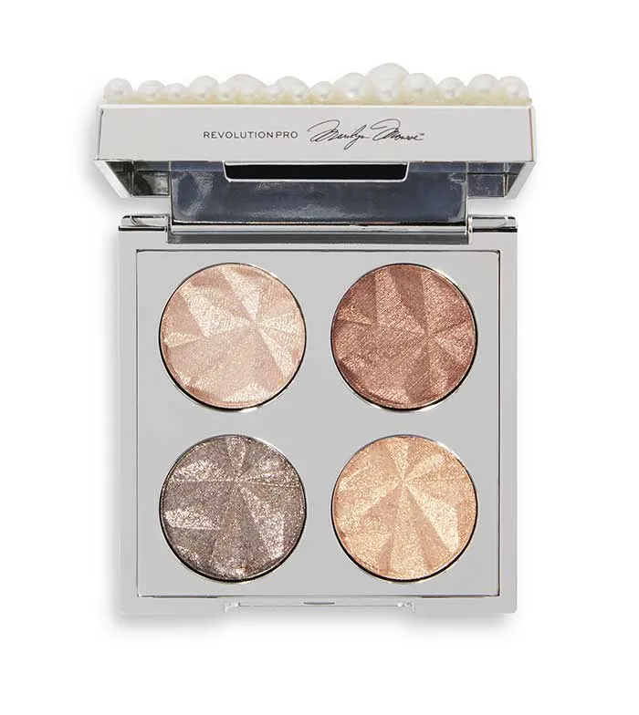 REVOLUTION PRO  *MARILYN MONROE*  PALETA DE SOMBRAS EYE QUAD  WHITE PEARL