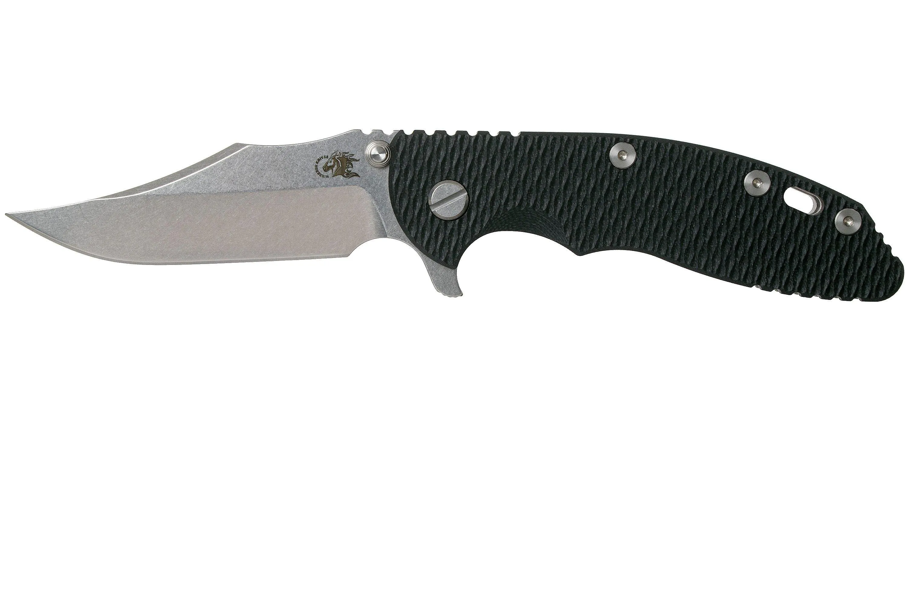 RICK HINDERER XM18 3.5 BOWIE 20CV STONEWASH, BLACK G10 NAVAJA