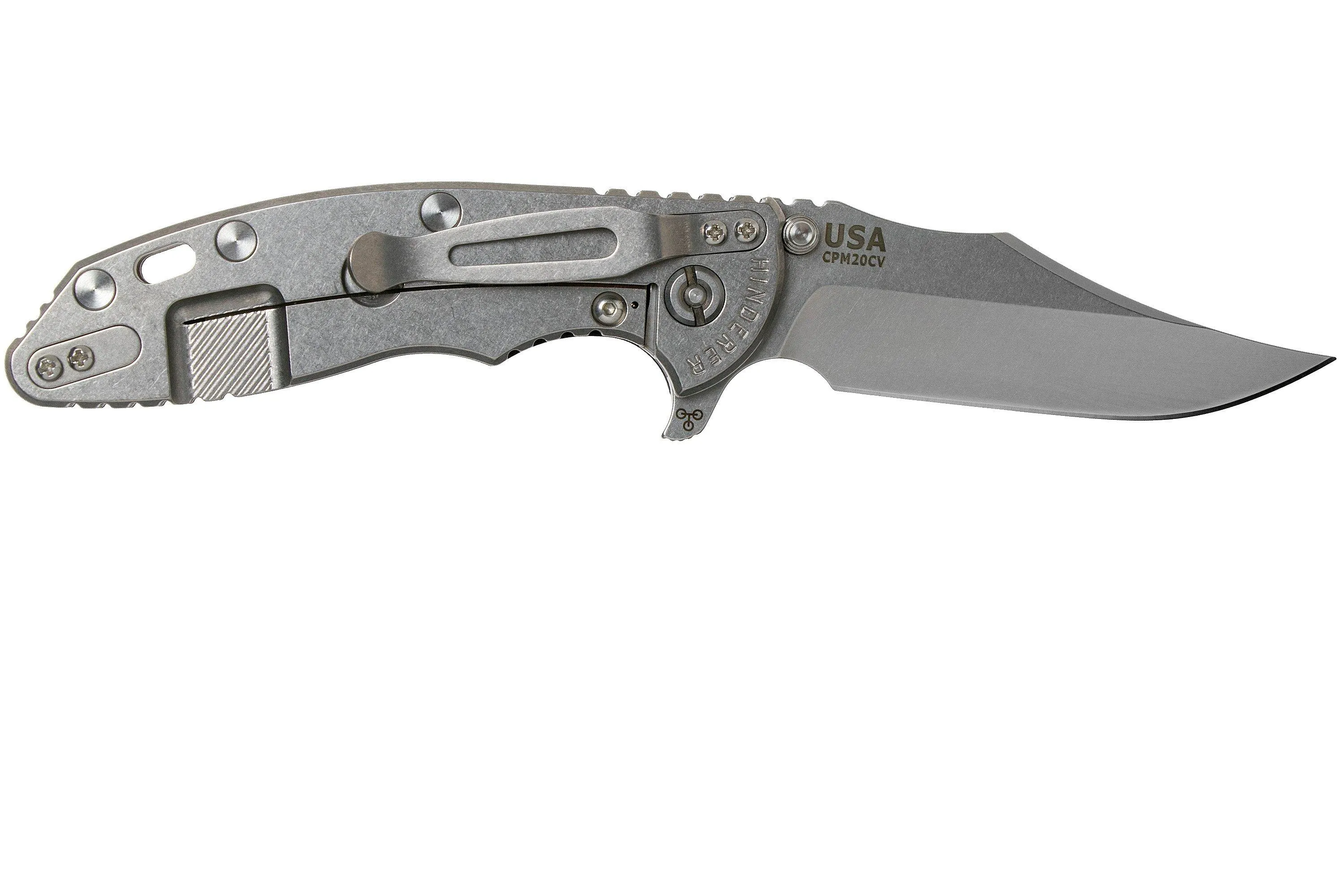 RICK HINDERER XM18 3.5 BOWIE 20CV STONEWASH, BLACK G10 NAVAJA