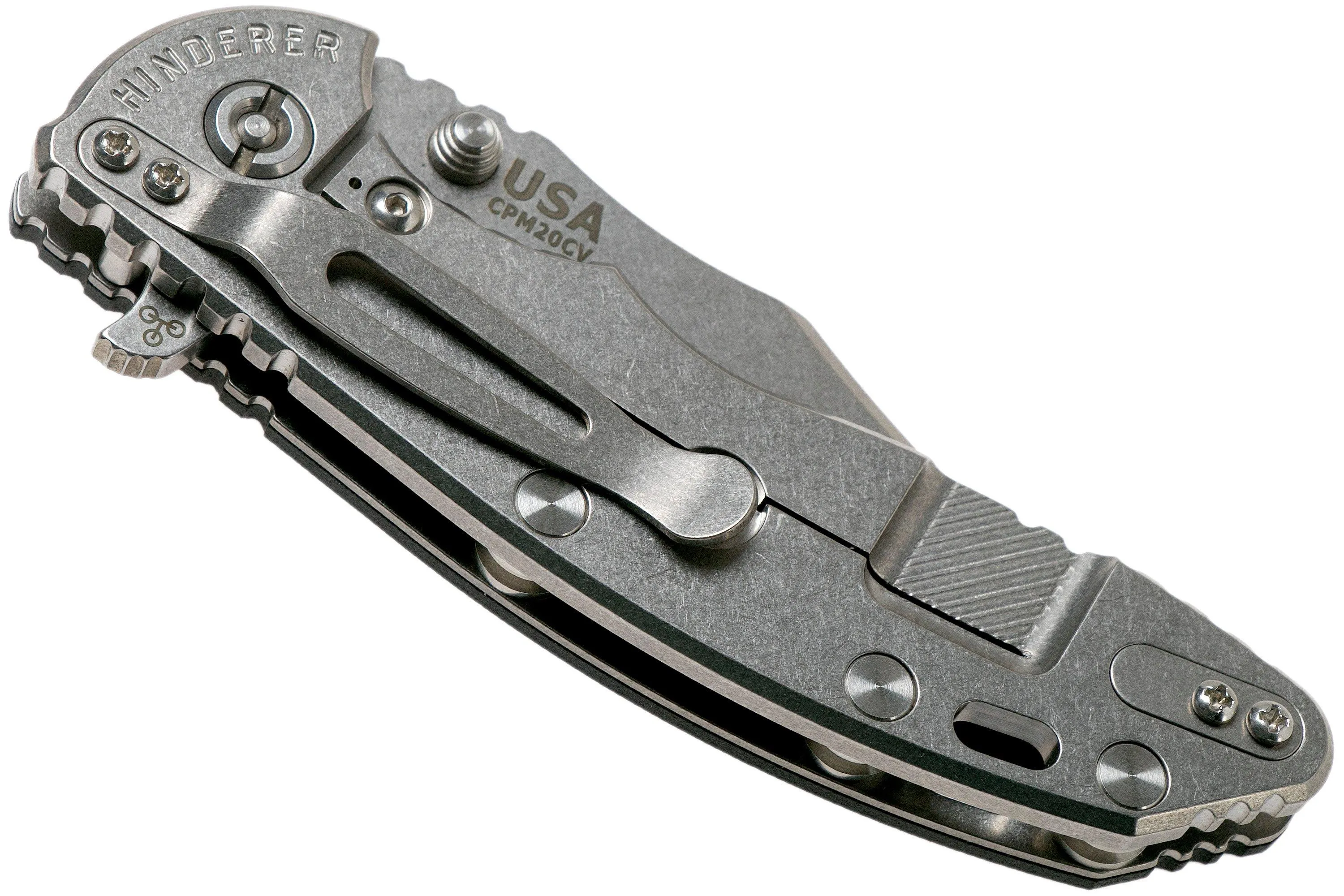 RICK HINDERER XM18 3.5 BOWIE 20CV STONEWASH, BLACK G10 NAVAJA