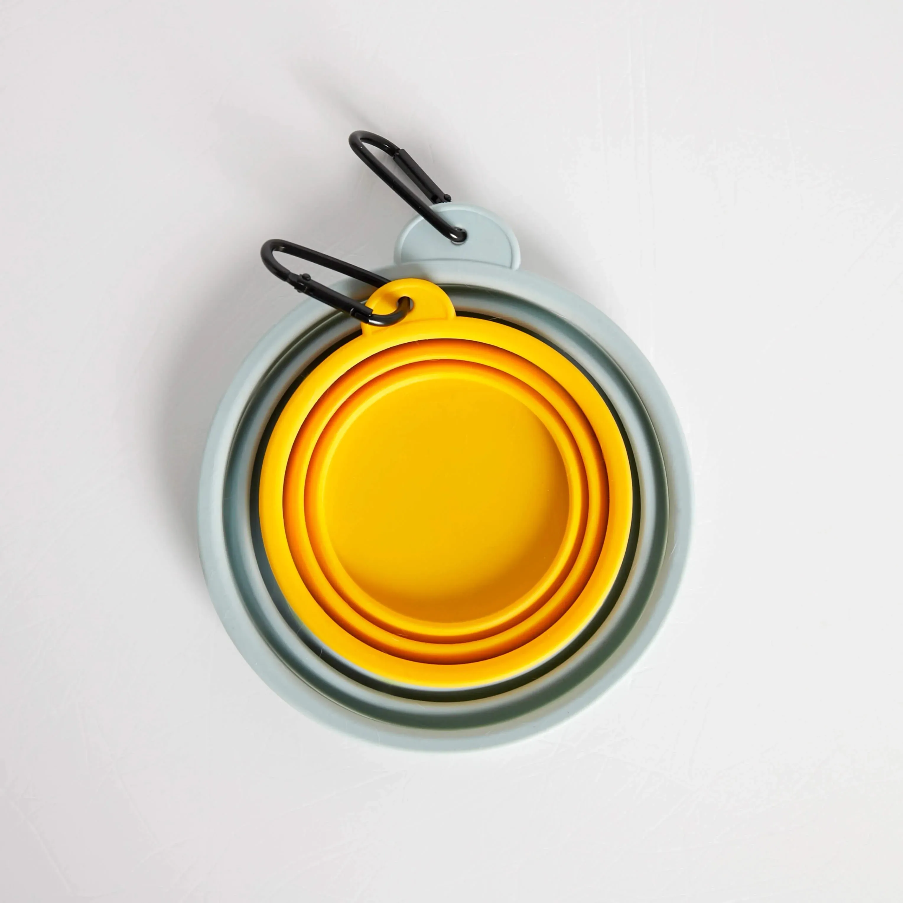 Rose blue and yellow silicone portable dog bowl pack