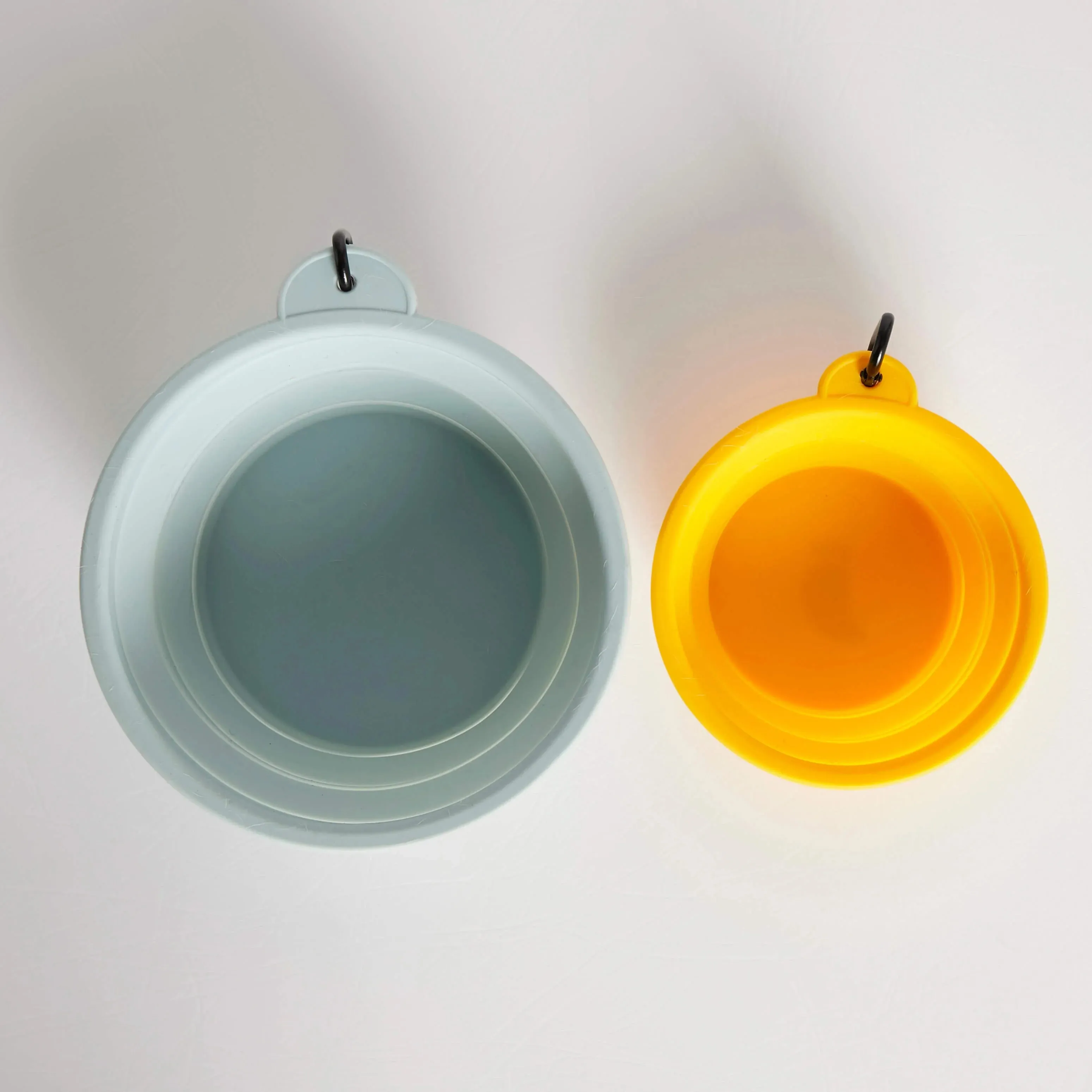 Rose blue and yellow silicone portable dog bowl pack