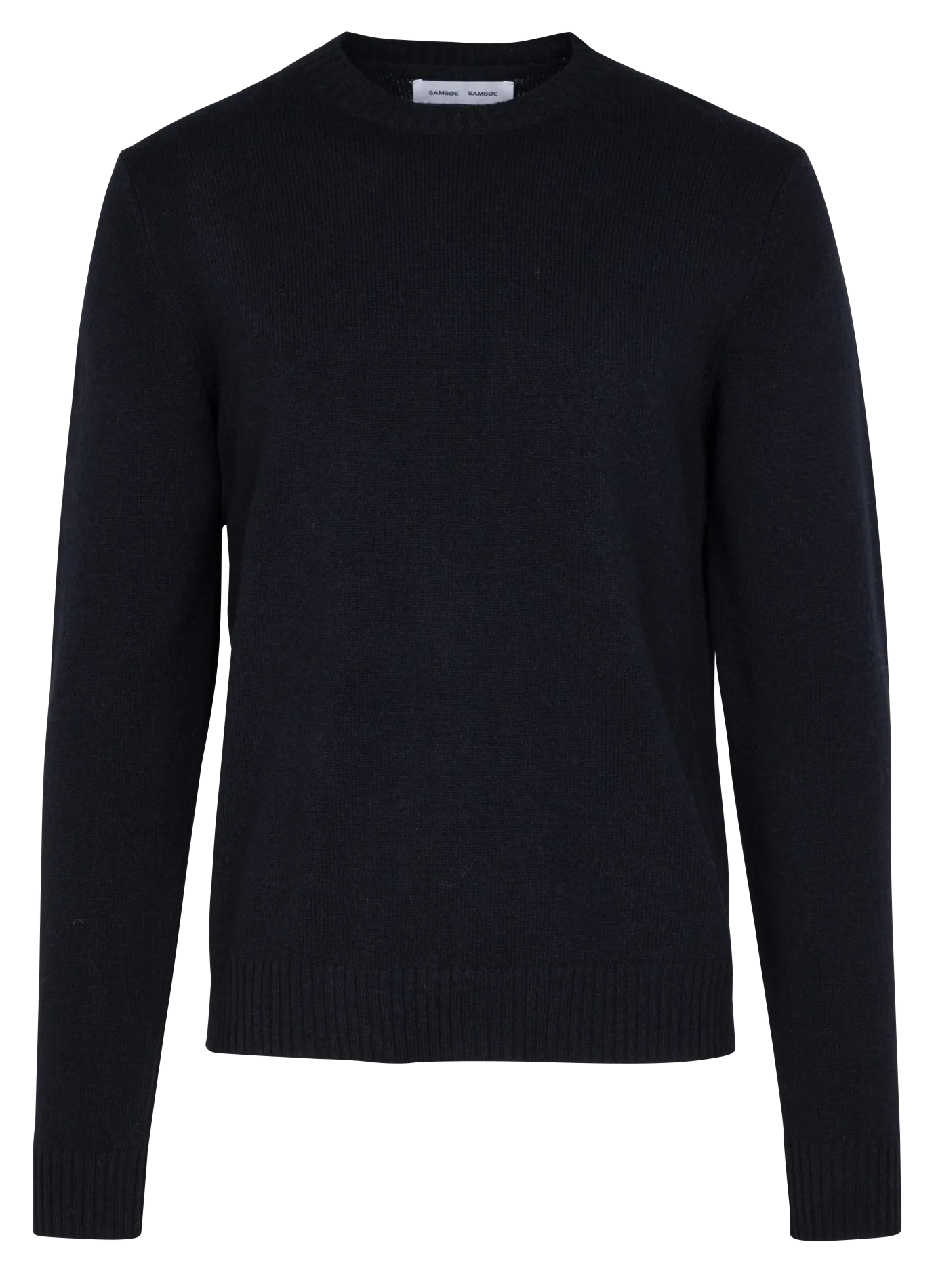 SAMSOE SAMSOE SYLLI  JERSEY SLIM FIT DE MEZCLA DE LANA CON CUELLO REDONDO EN AZUL